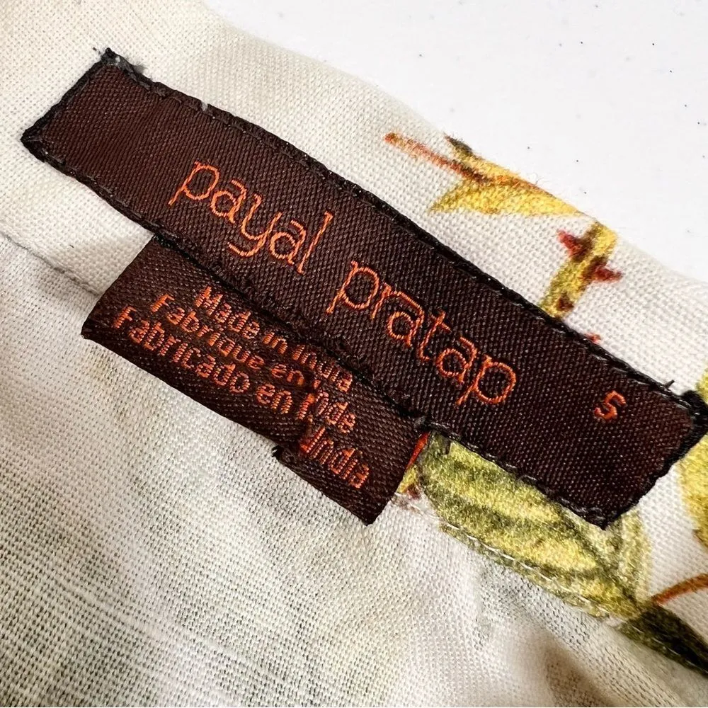 Anthropologie Payal Pratap Floral Longline Linen Blazer Jacket - Image 8