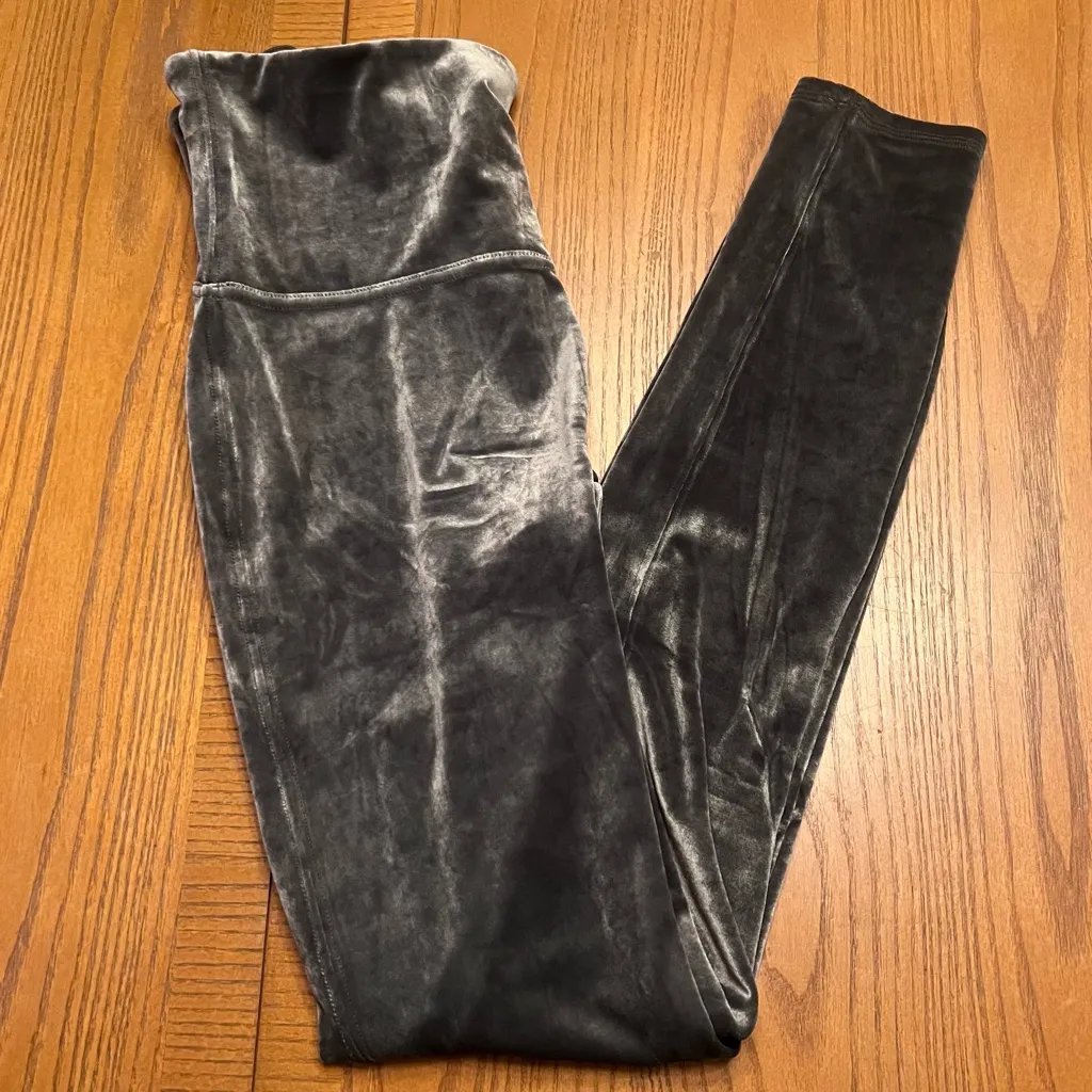 SPANX Contoured Power Waistband Velvet Leggings‎ in Dark Palm Green Size Large - Image 14