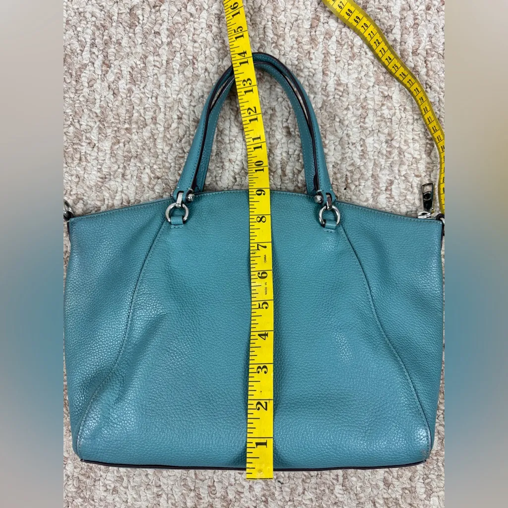 Coach Prairie Teal Shoulder Bag with Leather Crossbody Strap - Image 10