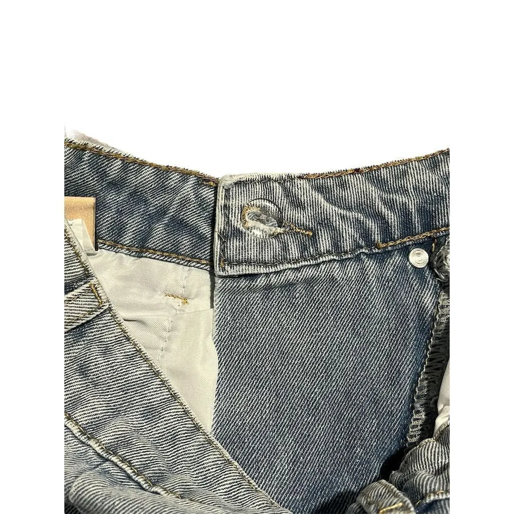 Forever 21 + Shein Women's Size 26 Blue Denim Cutoff Shorts Frayed Hem Crooked - Image 4