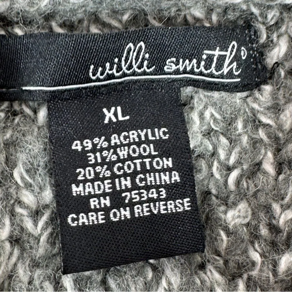 Willi Smith Marled Peplum Wool Blend Cardigan Sweater Grey‎  XL - Image 10