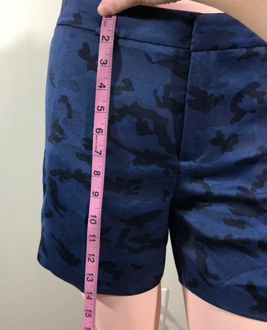 NWOT  Blue Camo Faux Silk Shorts New Size 4 - Image 7