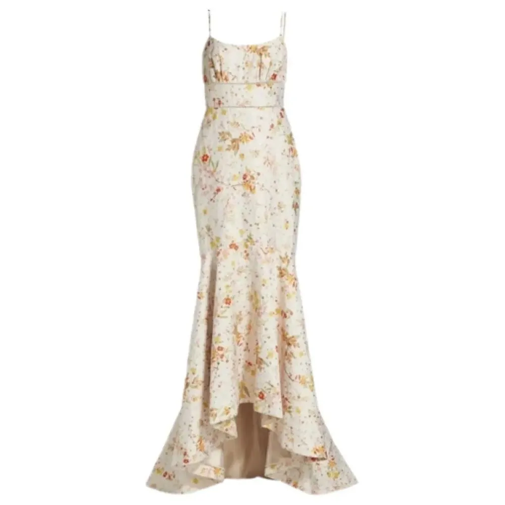 Monique Lhuillier Wildflower Jacquard Mermaid Gown Dress - Image 2