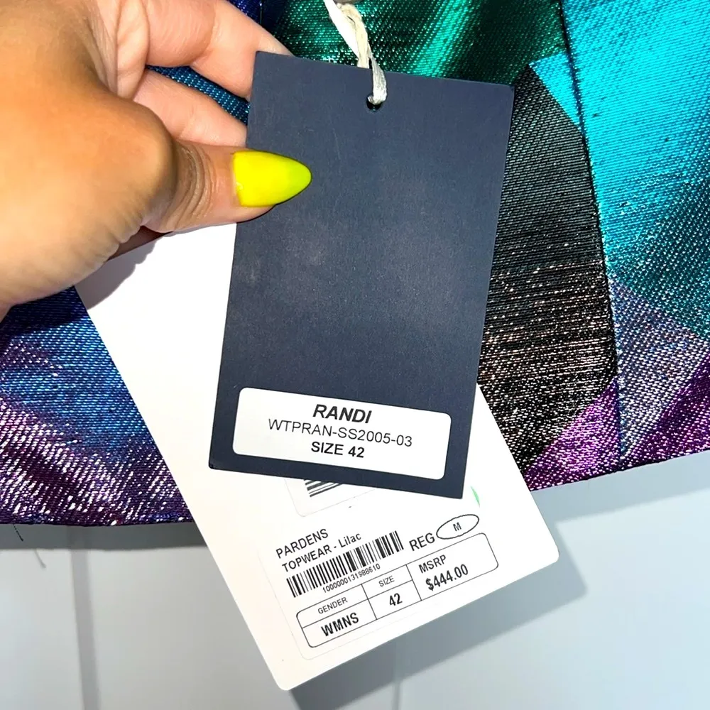 NWT Pardens Topwear Randi Metallic Crop - Image 4