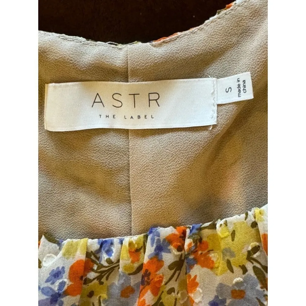 ASTR The Label Shirt Women Small Orange Floral‎ Tie Back Willa Top Boho Cottage - Image 10