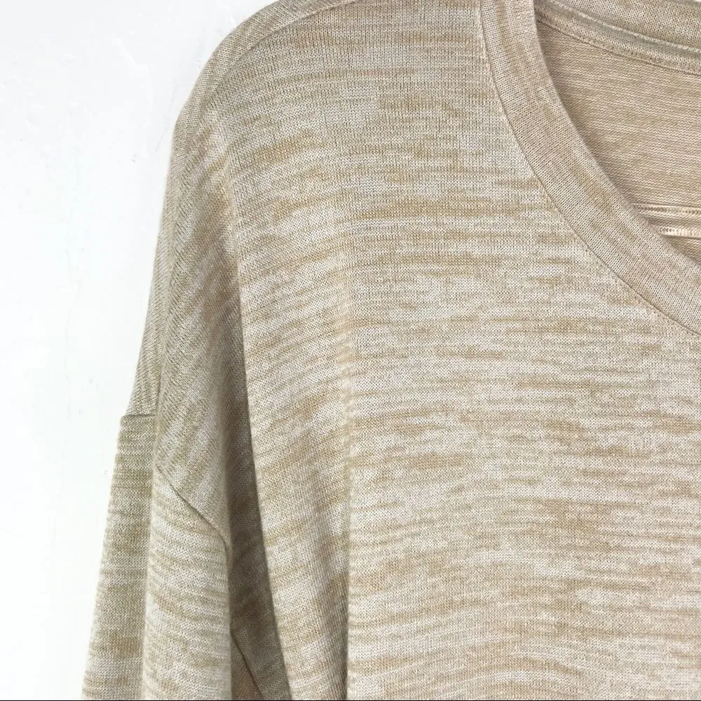 Lucky Brand Beige Burnout Long Sleeve Top Small - Image 2