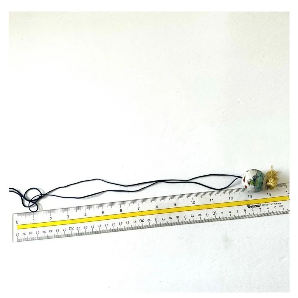 Chinese hand painted ball with tassel necklace on cord - Image 8