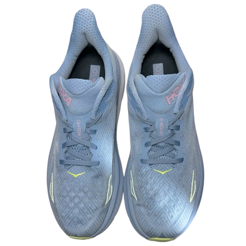 Hoka One One Women’s 10.5 B Dusk Blue Pink Twilight Clifton 9 Running Sneakers - Image 3