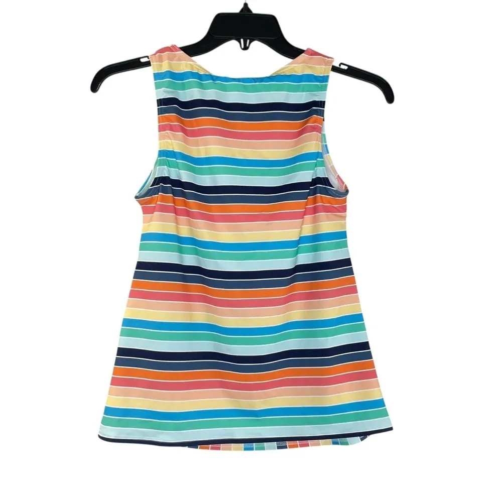 LANDS' END Pink and Blue Size 10 Chlorine Resistant High Neck Tankini Swim Top - Image 5