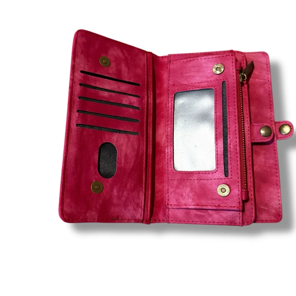 Case Me Wallet Phone Case Pink Faux Leather Multi - Image 10