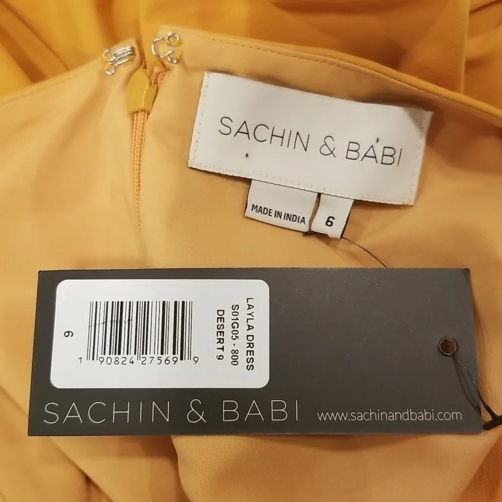 💕SACHIN & BABI💕 Layla Dress ~ Puff Sleeve Gown Desert 6 NWT - Image 15