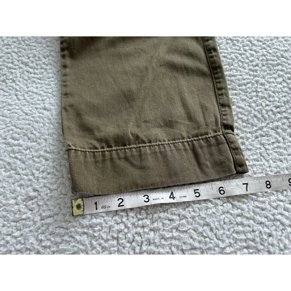Old Navy Heritage Straight/Droit Women's Crop Pants Olive Green Size 8 - Image 10
