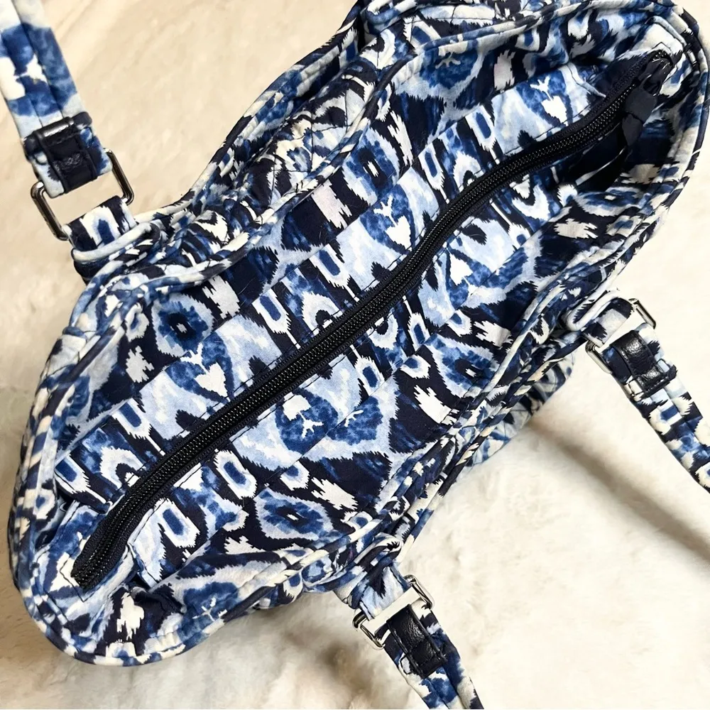 Vera Bradley Blue & Black Ikat Island Glenna Satchel Bag - Image 11
