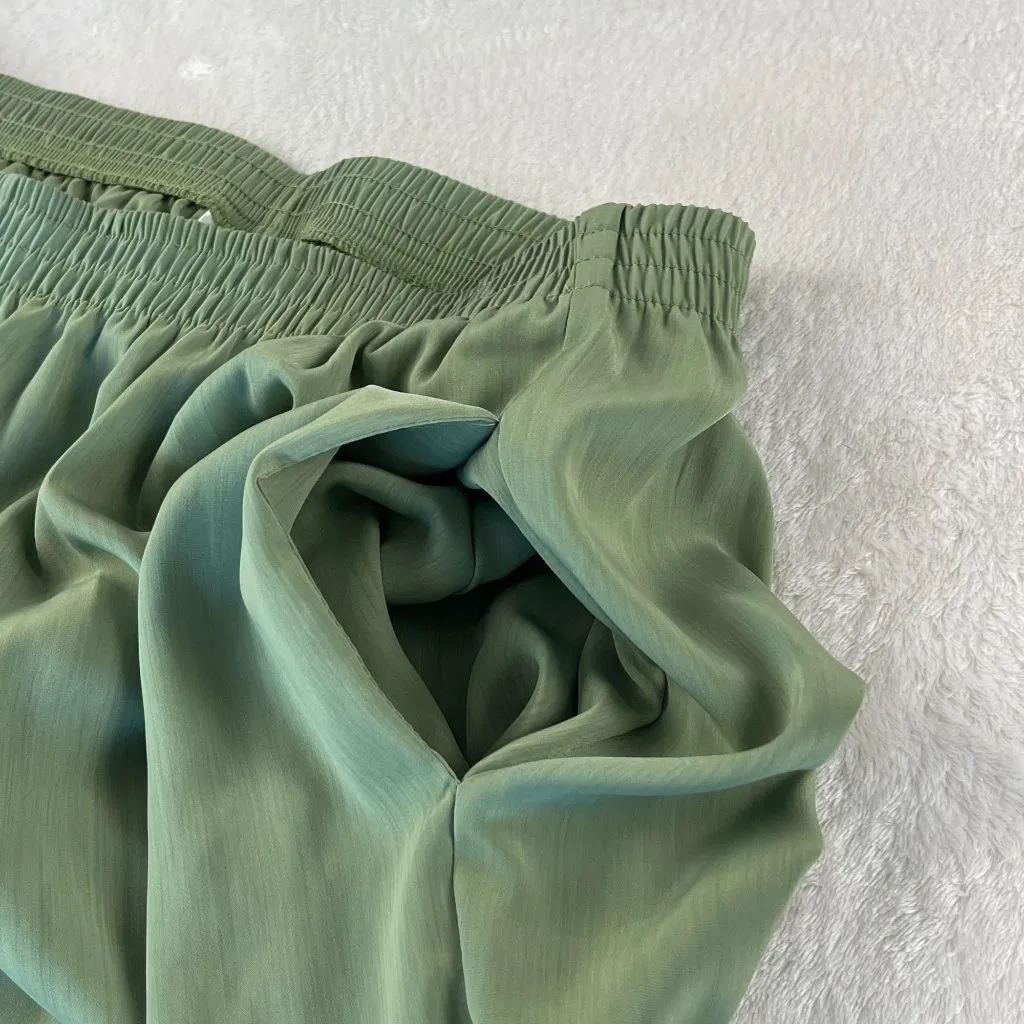 Vtg Roamans Wide Leg Pull On Pants Size 6 Womens Green Elastic Waist High Rise - Image 11
