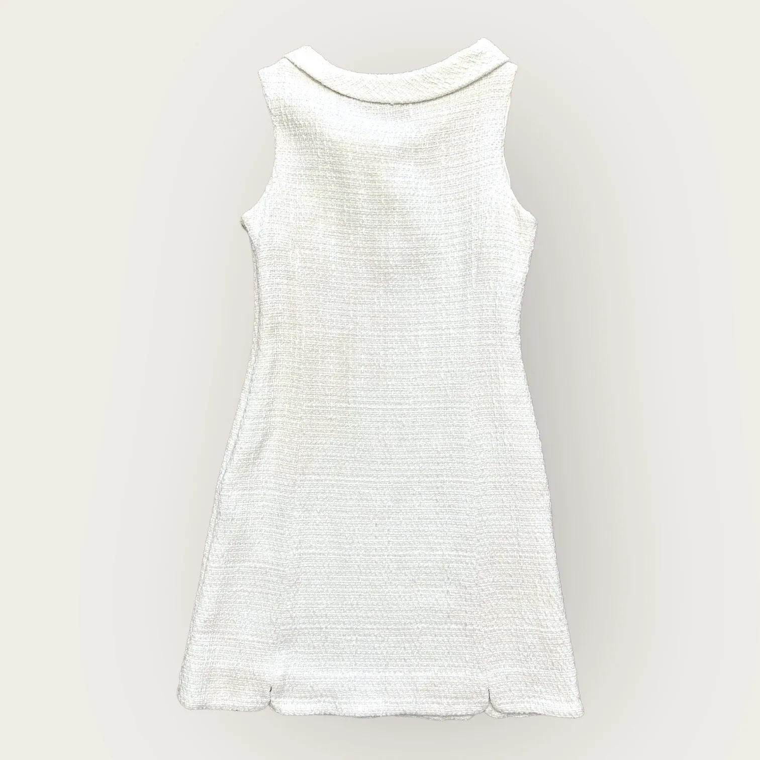 Drew Phillips Fash•ion•iś•ta‎ White Tweed Mini Dress Size 10 - Image 3