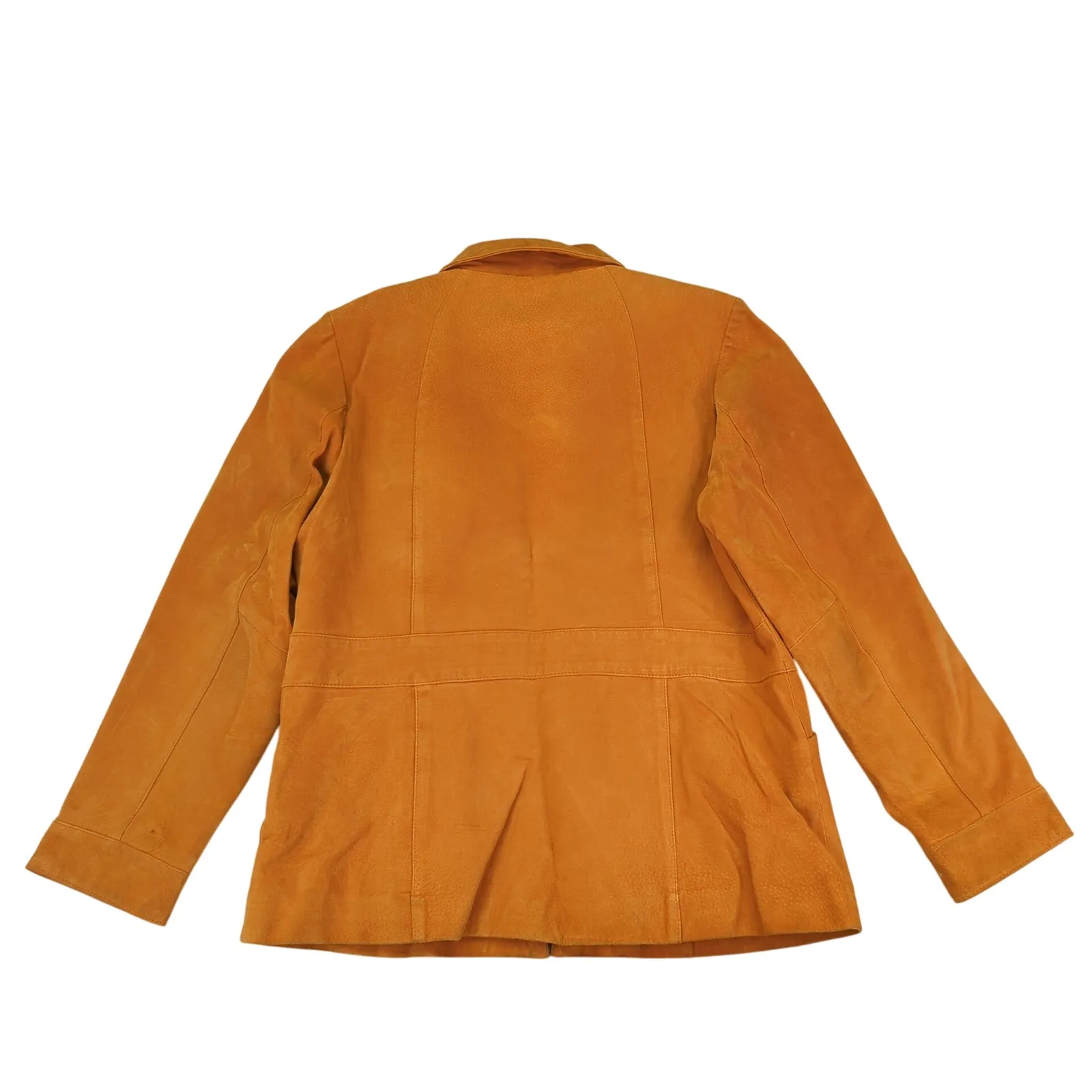 MontanaCo Suede Leather Jacket Women's Full Zip Copper Orange Warm Tone Large - Image 2