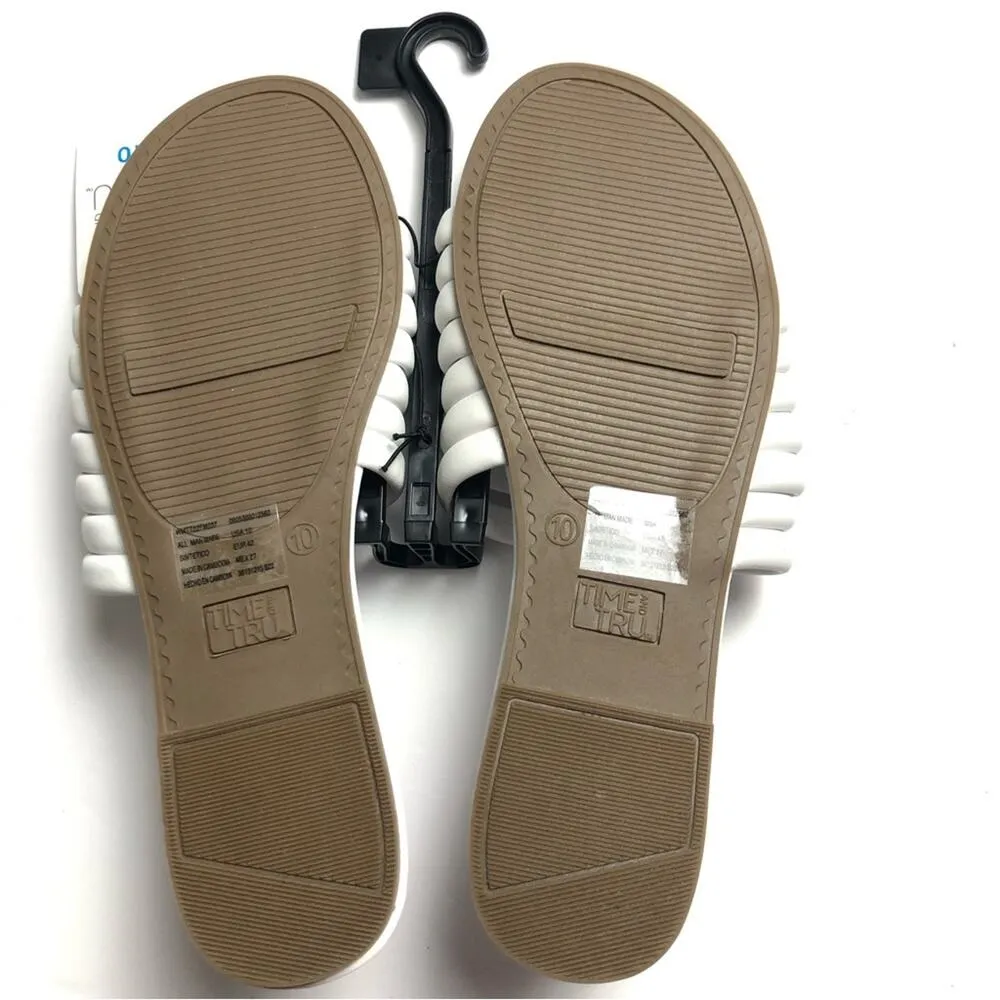 Time and Tru Women's  White  Multi-Strap Sandals Sz 10 - Image 8