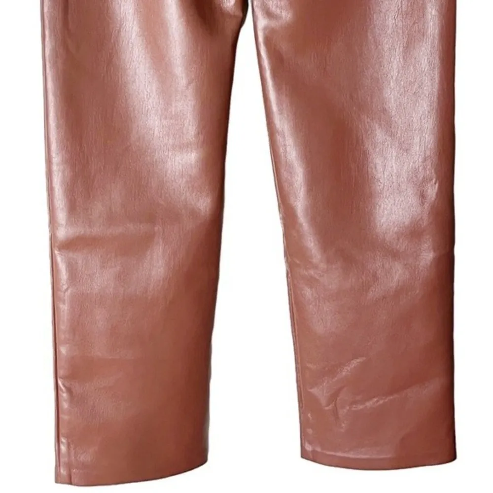 Aritizia Wilfred Melina Vegan Leather Pants In Cognac Brown Women’s Size 2 - Image 3