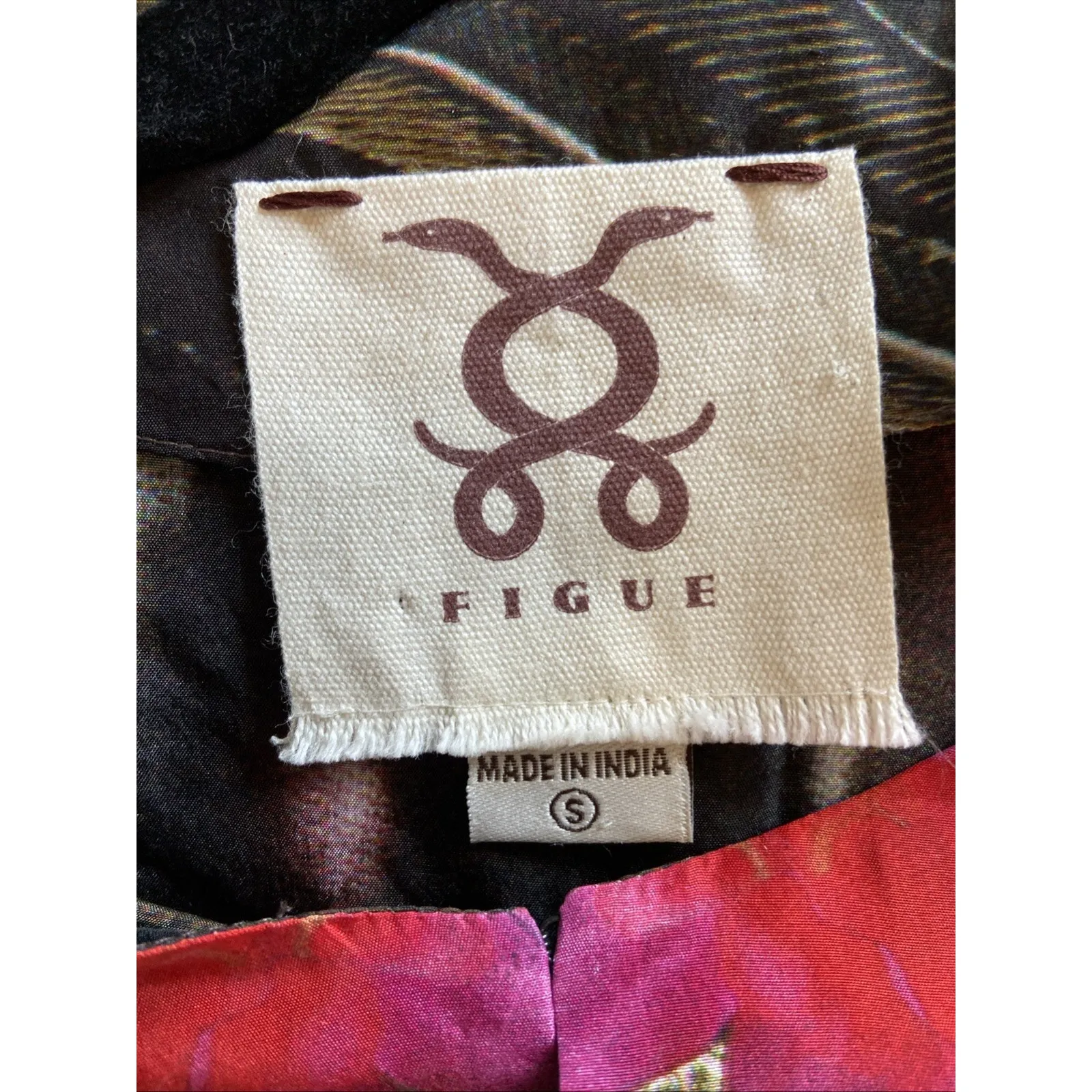 Figue‎ Edie 100% Silk Printed Satin Mini Dress Elastic Cuff Sleeve Womens Small Brown - Image 10