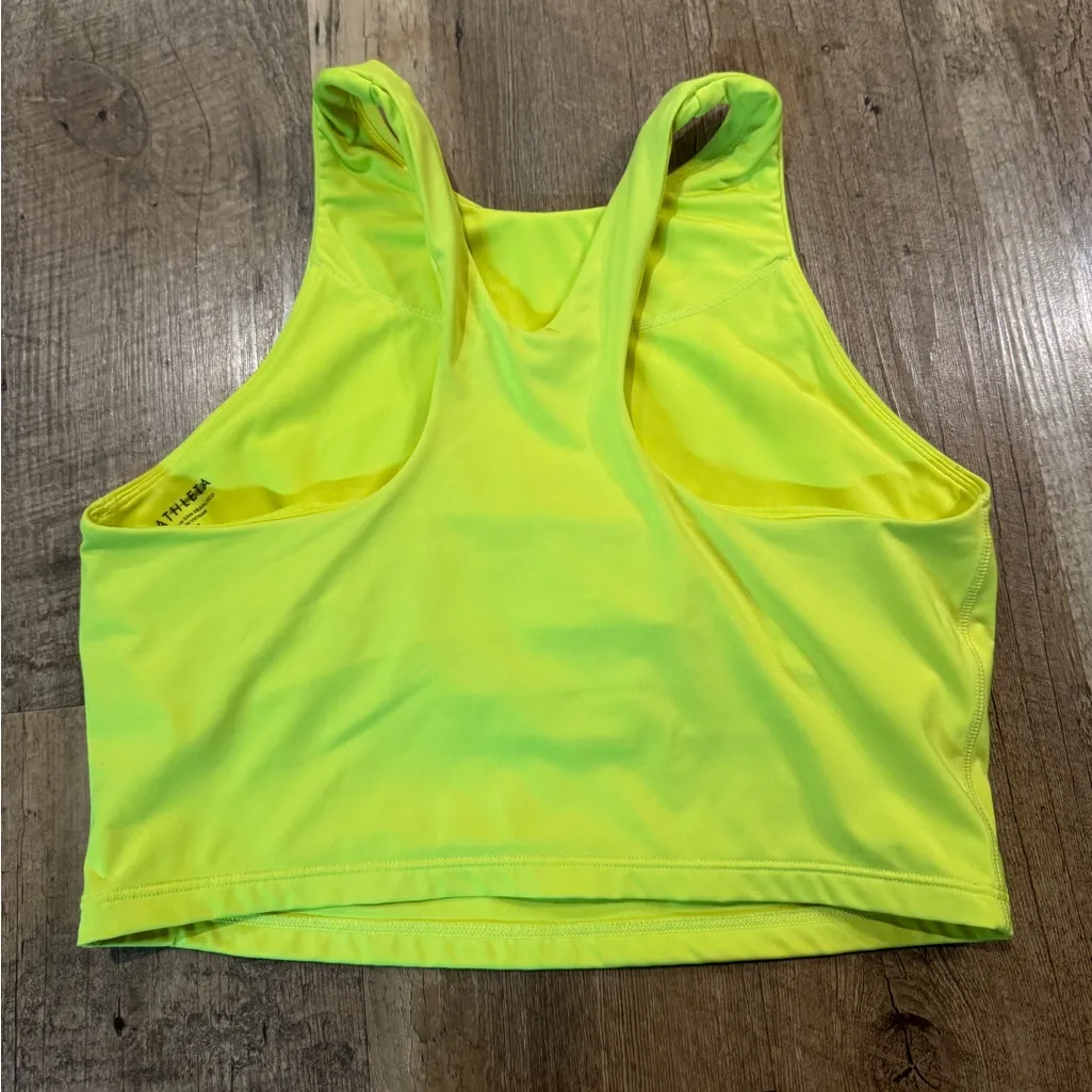 Athleta Conscious Crop Neon Yellow Top SIZE M - Image 3