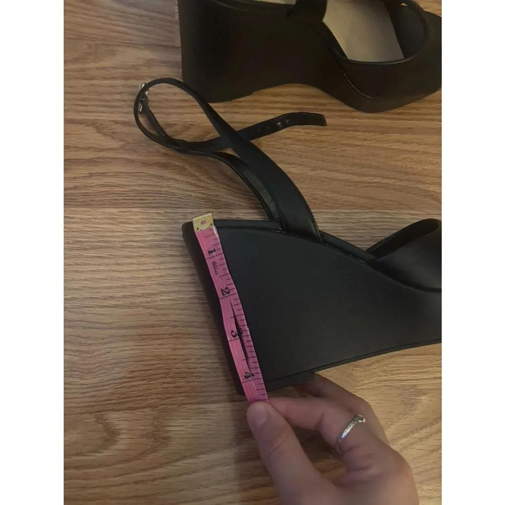 mix no. 6  Black Platform Heels Size 8.5 - Image 6