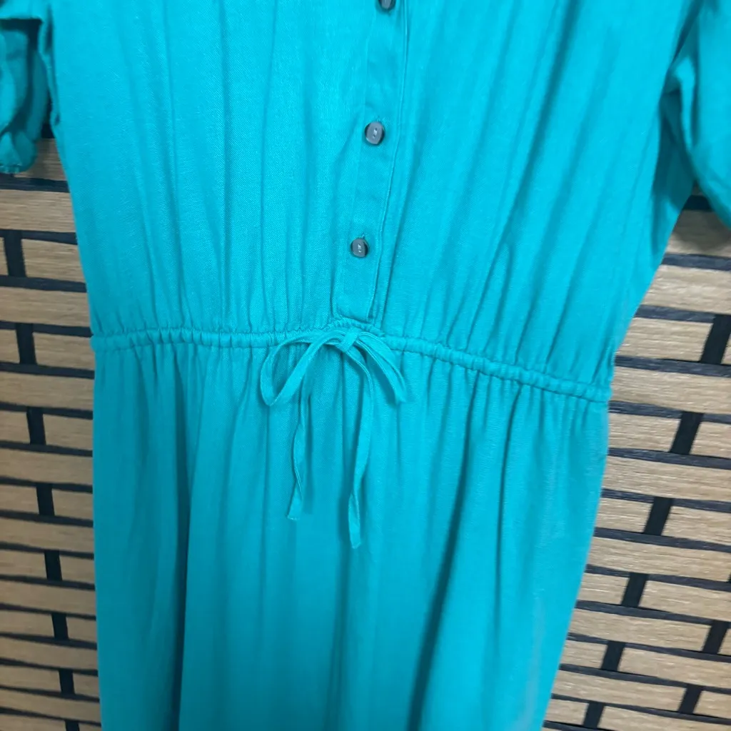 Loft Turquoise Midi Dress Size Medium Petite‎ - Image 4