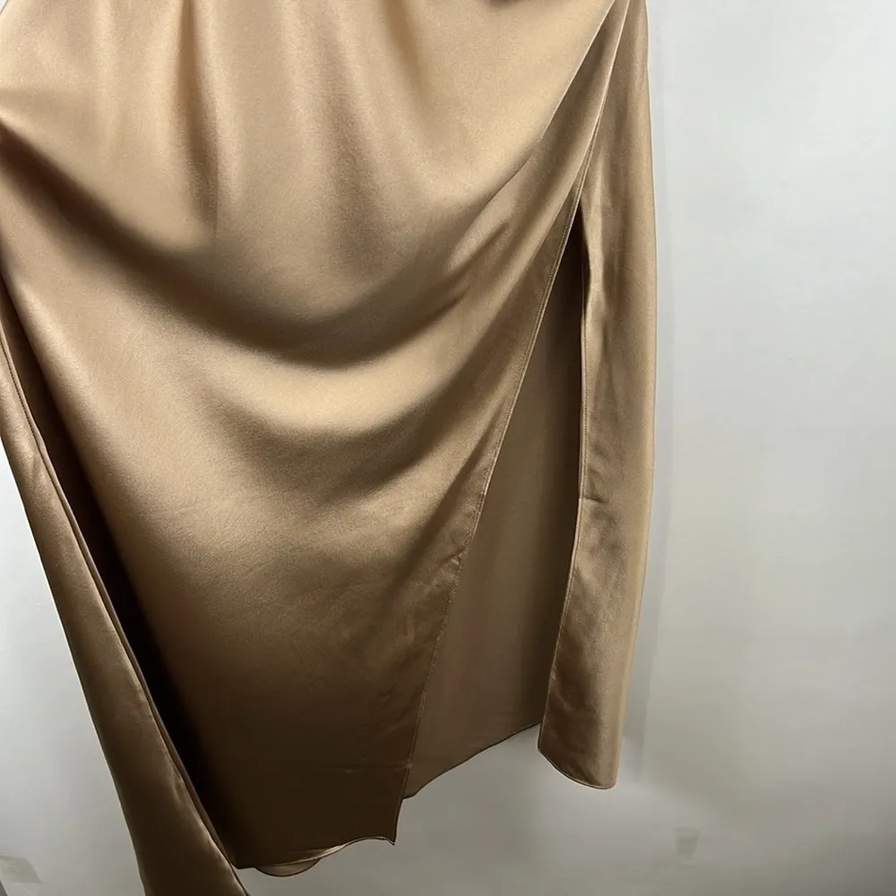 Revolve SER.O.YA by Retrofete Silk Emma Dress in Natural Tan Gold Size Large Brown - Image 9