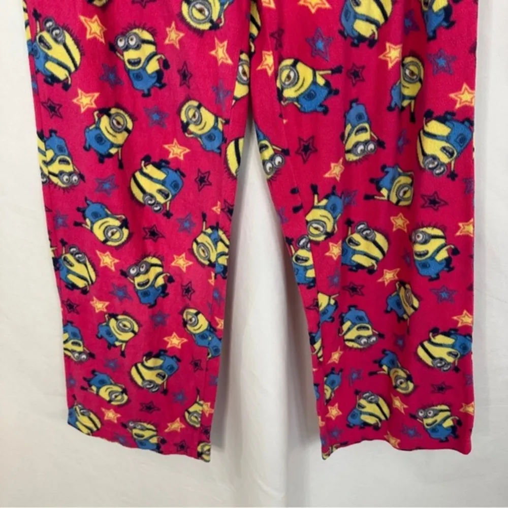 Despicable Me Minions Pink Micro Fleece Pajama Lounge Sleepwear Bottoms Sz Large - Image 3