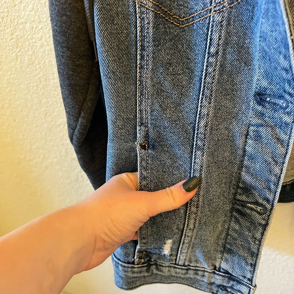 Hollister Jean Jacket Hoodie, Size S - Image 2