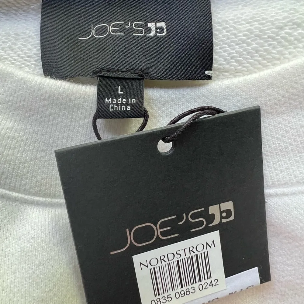 Joe’s The Daisy Floral Embroidered White Crewneck Pullover Sweatshirt Size L NWT - Image 6