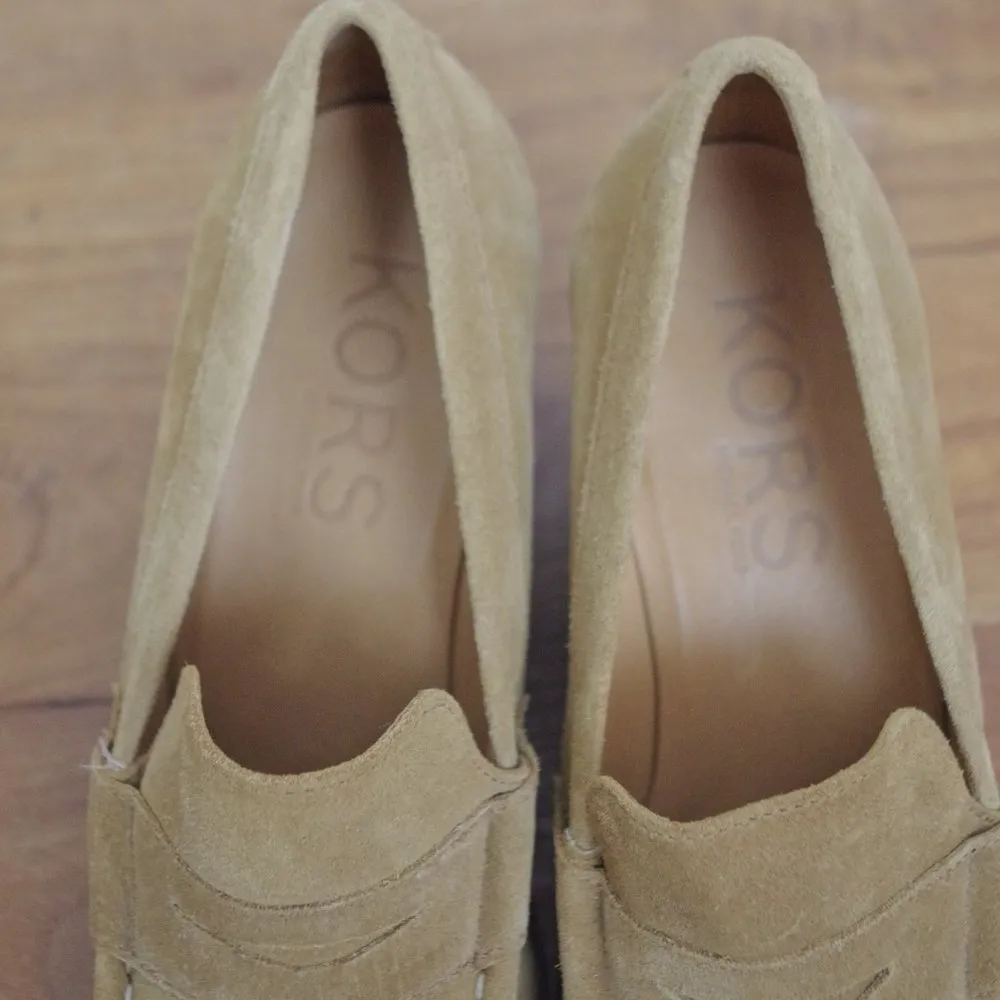 Kors, Michael Kors Suede Penny Loafer Wedges Size 8.5 M - Image 4