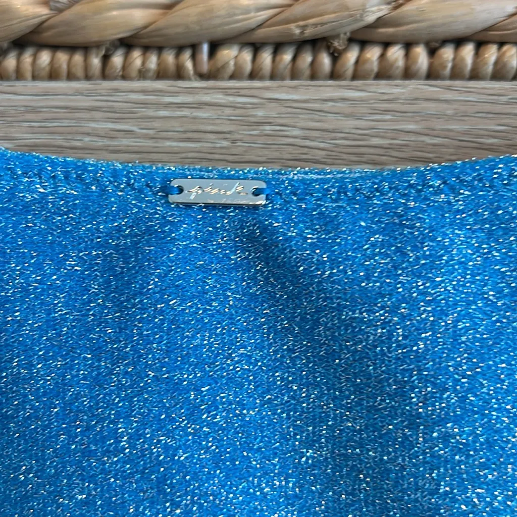 NWT Victoria's Secret PINK Silver Glitter Sparkle Bikini Swim Suit Bottom, S - Image 4