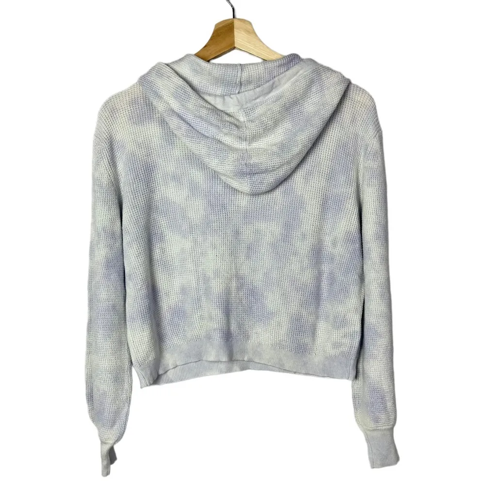 DH New York Hazel Blue Tie Dye Cropped Hoodie Sweatshirt S - Image 4
