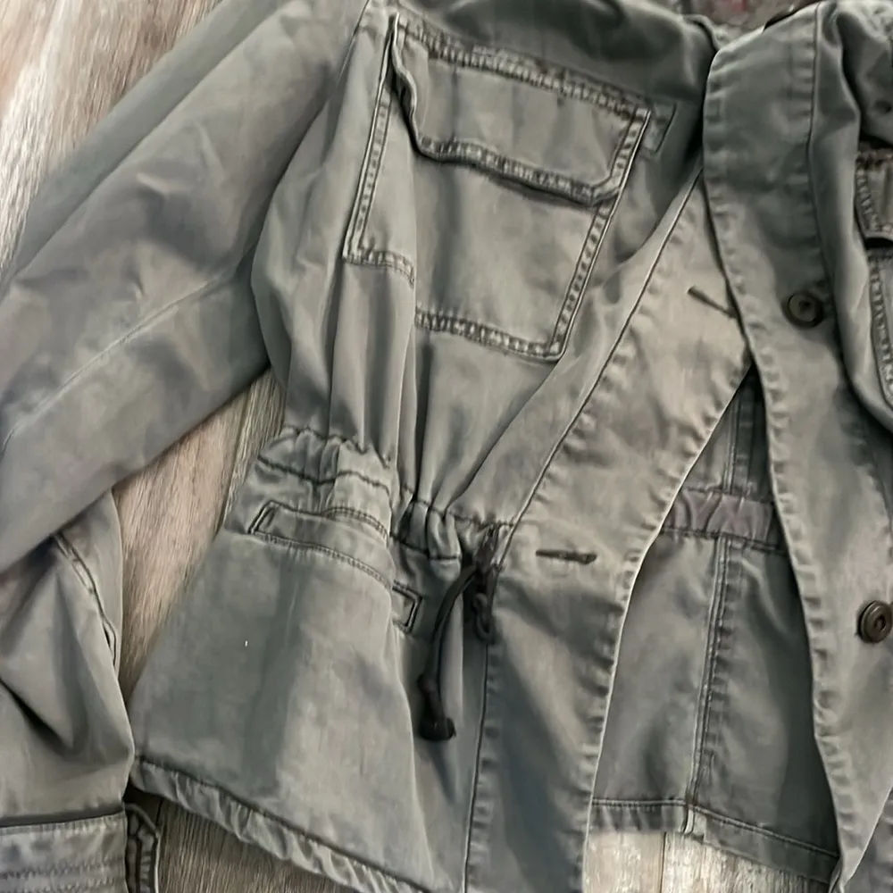 ANTHROPOLOGIE Hei Hei Drawstring Anorak Jacket Gray Size-Large - Image 5