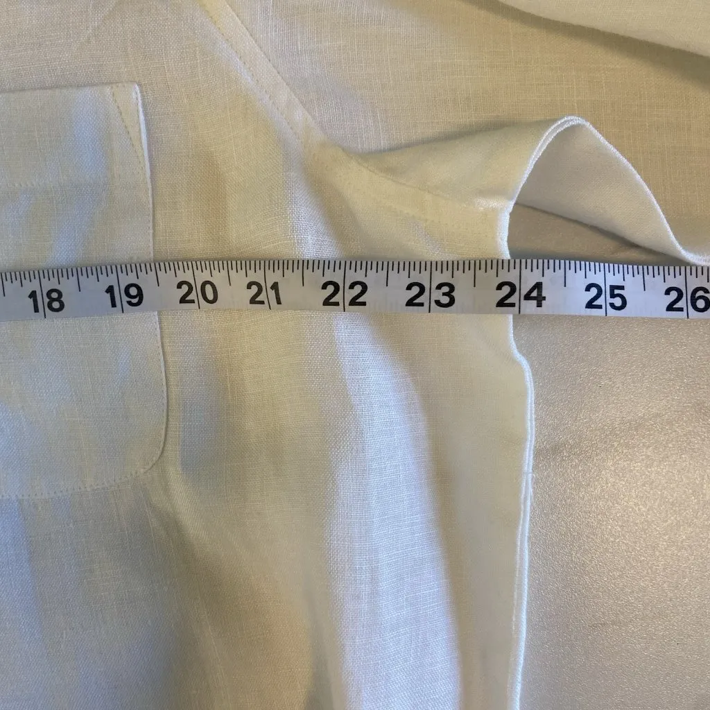 Elisabeth by‎ Liz Claiborne 100% Linen White Button Shirt Women’s 16 P Lagenlook - Image 7