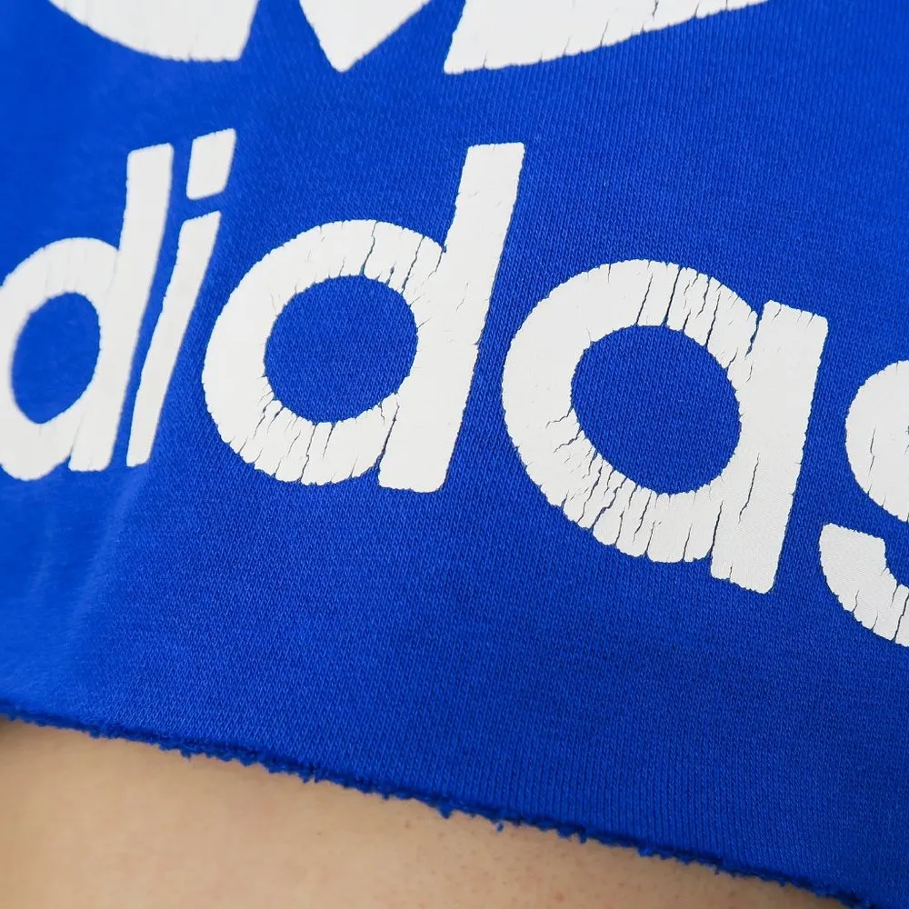 Vintage Y2K Adidas Trefoil Logo Blue Cropped Hoodie - Image 5