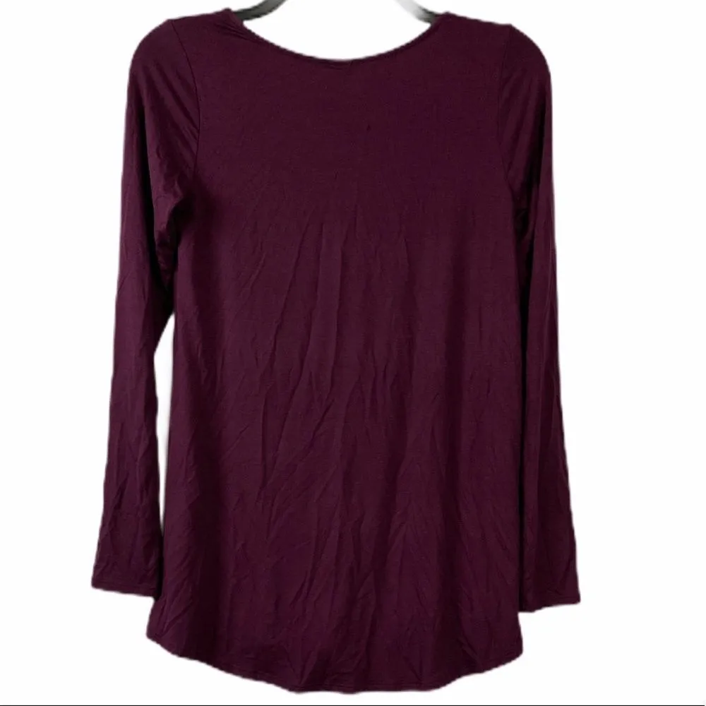 AGNES AND DORA Plum Long Sleeve Everyday Tee XS - Image 2
