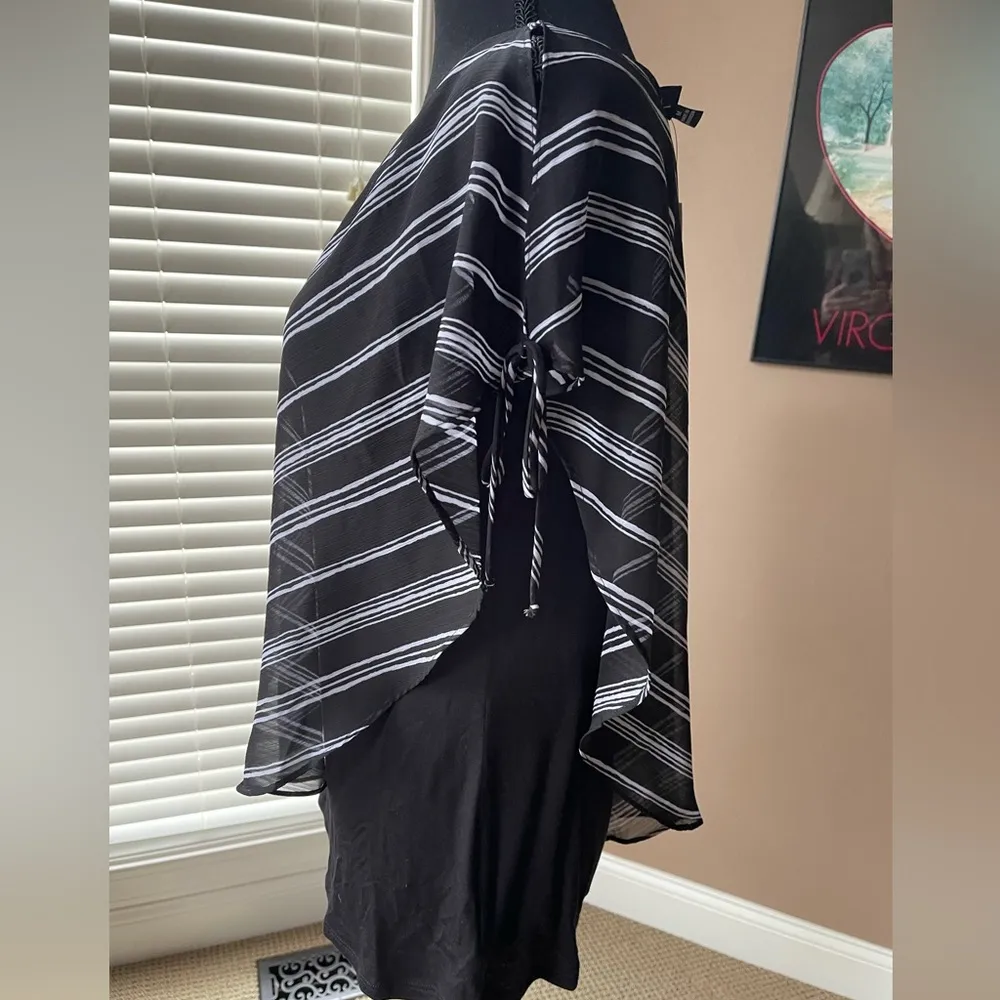 Top with Black White Stripe Overlay NWT - Image 2