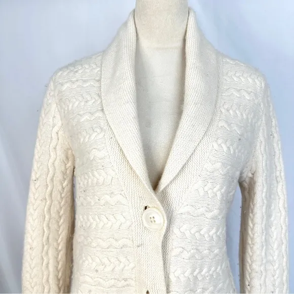 Jones New York Signature Cable Knit Cardigan Sweater Shawl‎ Collar Wool Blend XL - Image 2