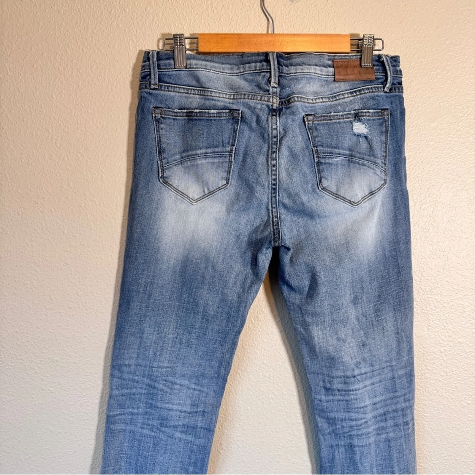 Driftwood Blue Distressed Skinny Jeans Womens 30 Audrey Mid Rise Fall Denim - Image 9