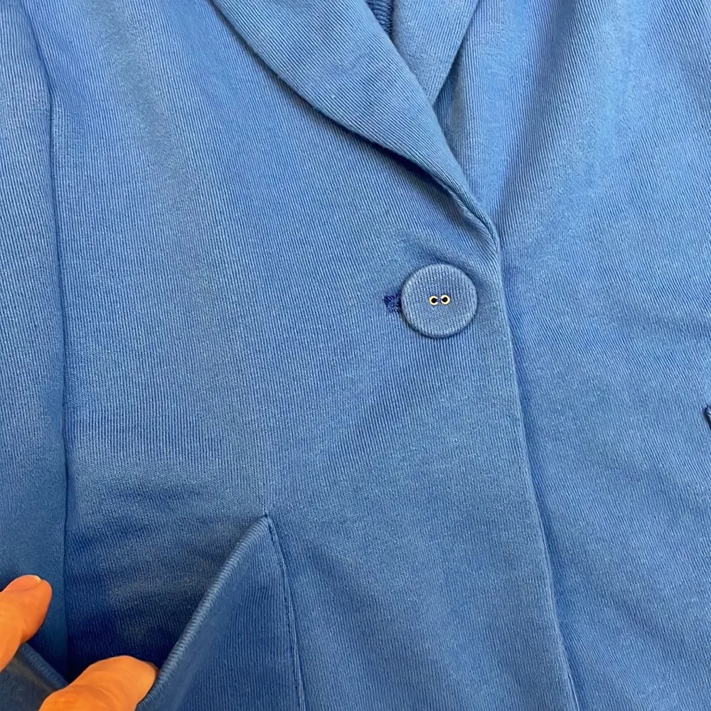 Weekend Blue Long Sleeve Women's Knit Blazer with Pockets Size XXSP - Image 6