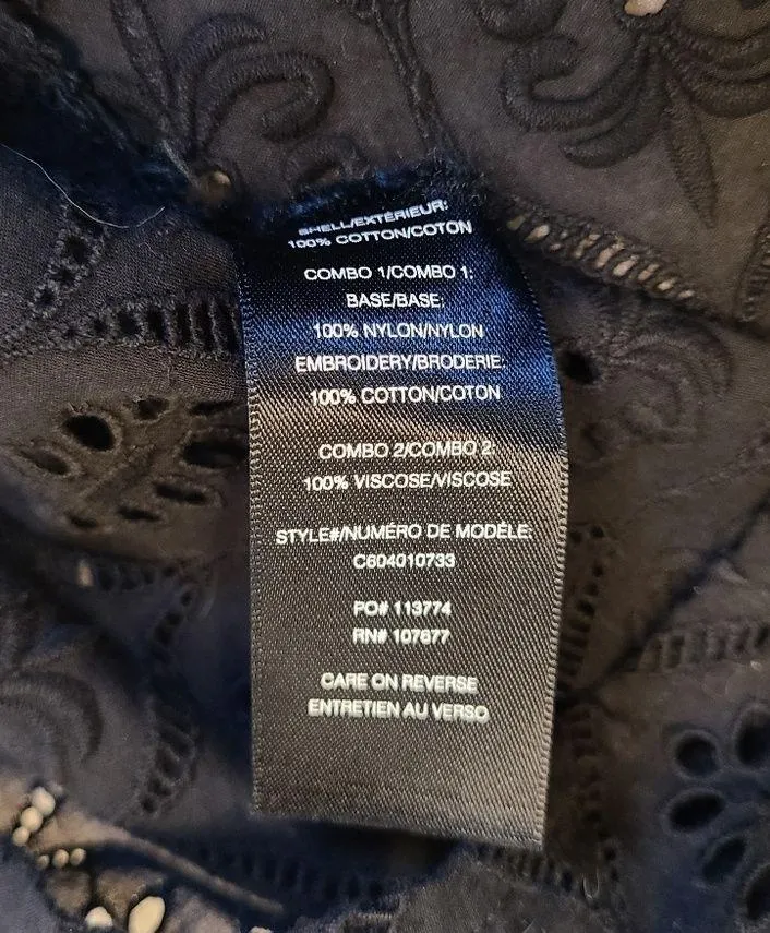 Top Size Extra Small Carroll 3/4 Sleeve Eyelet Tunic Black - Image 15