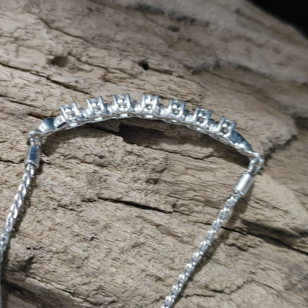 JWBR Gemstone Clear Accents Bracelet Sterling Silver Bolo Adjustable 5 to 9 Inch - Image 12