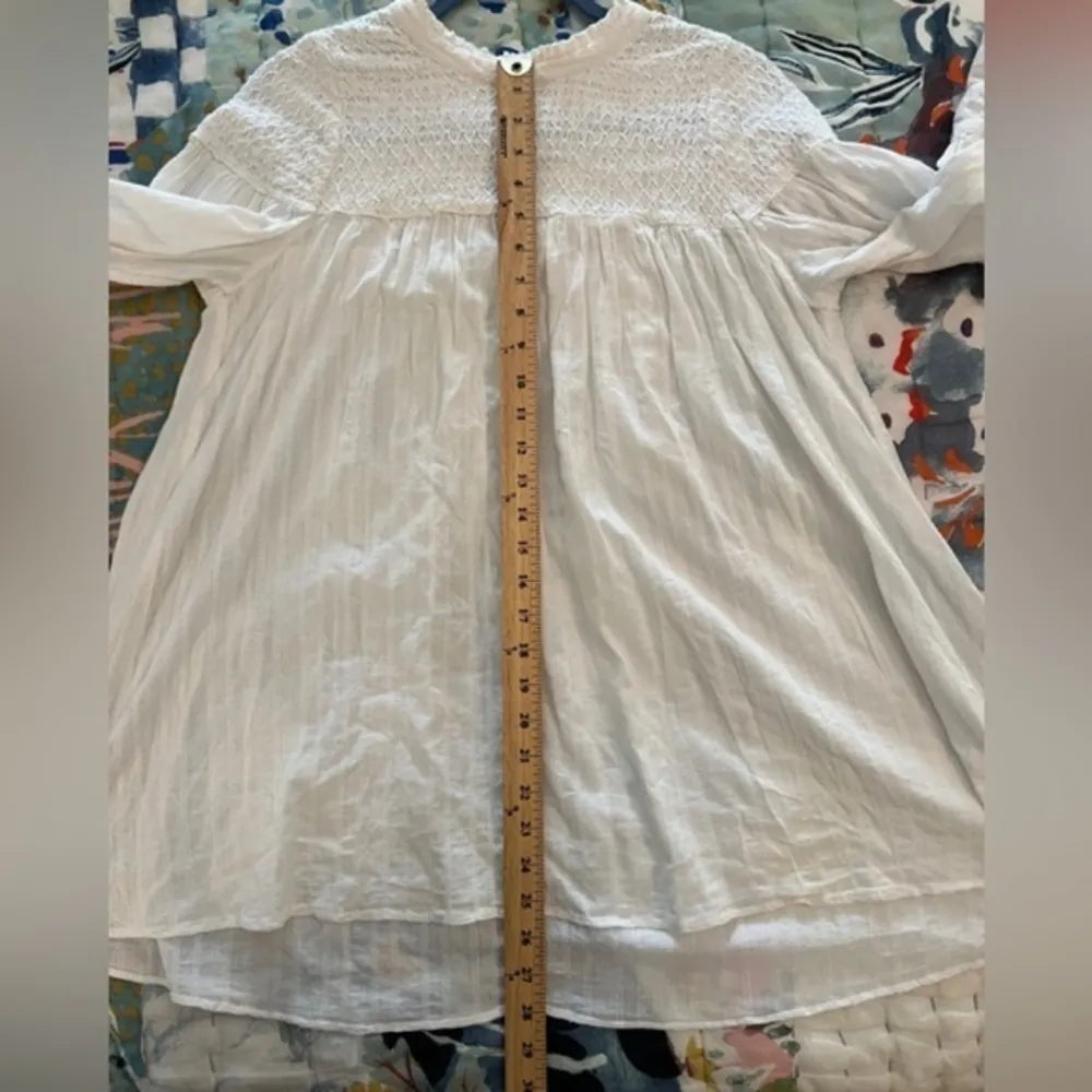 FREE PEOPLE S Obi Mila Ivory Smocked Tunic Top - Image 2