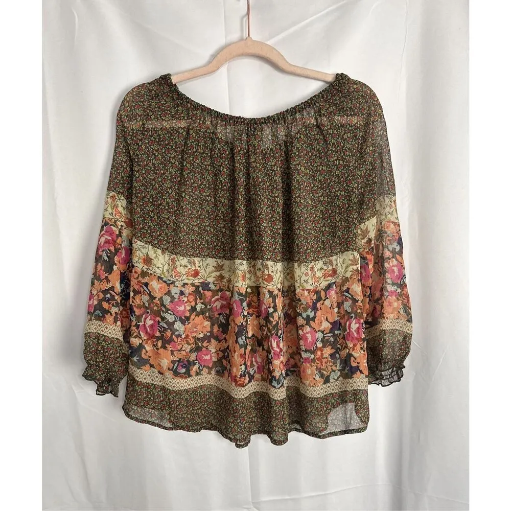 Anthropologie FEI 100% silk boho top - Image 3