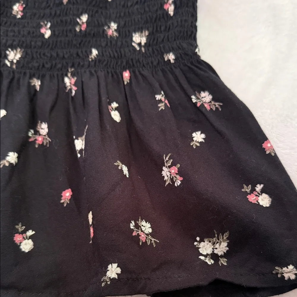 Hollister Y2K Black Floral Smocked Ruffled Mini Dress - Image 11