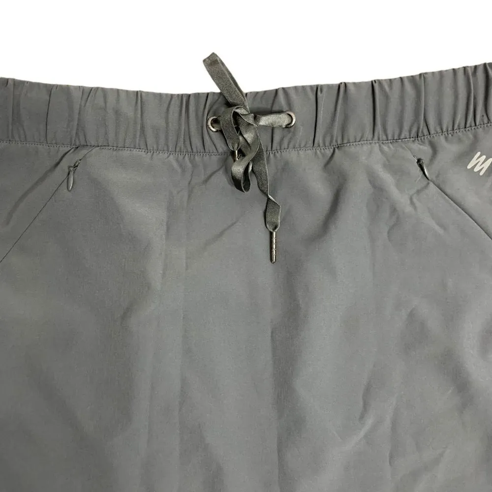 Nicole Miller Active Athletic Skirt S Grey Zip Pockets Elastic Drawstring Waist - Image 2