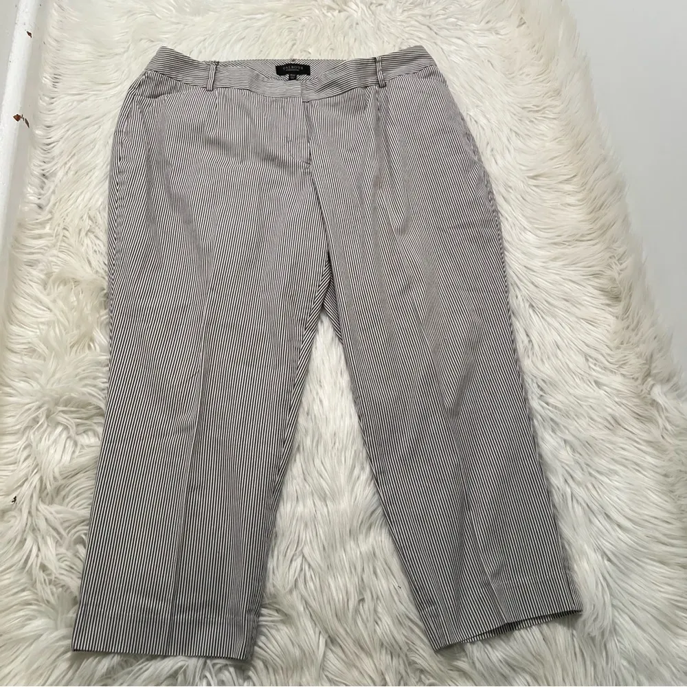 Talbots Curvy Chino Pant Gray White Pinstripes 18WP - Image 2