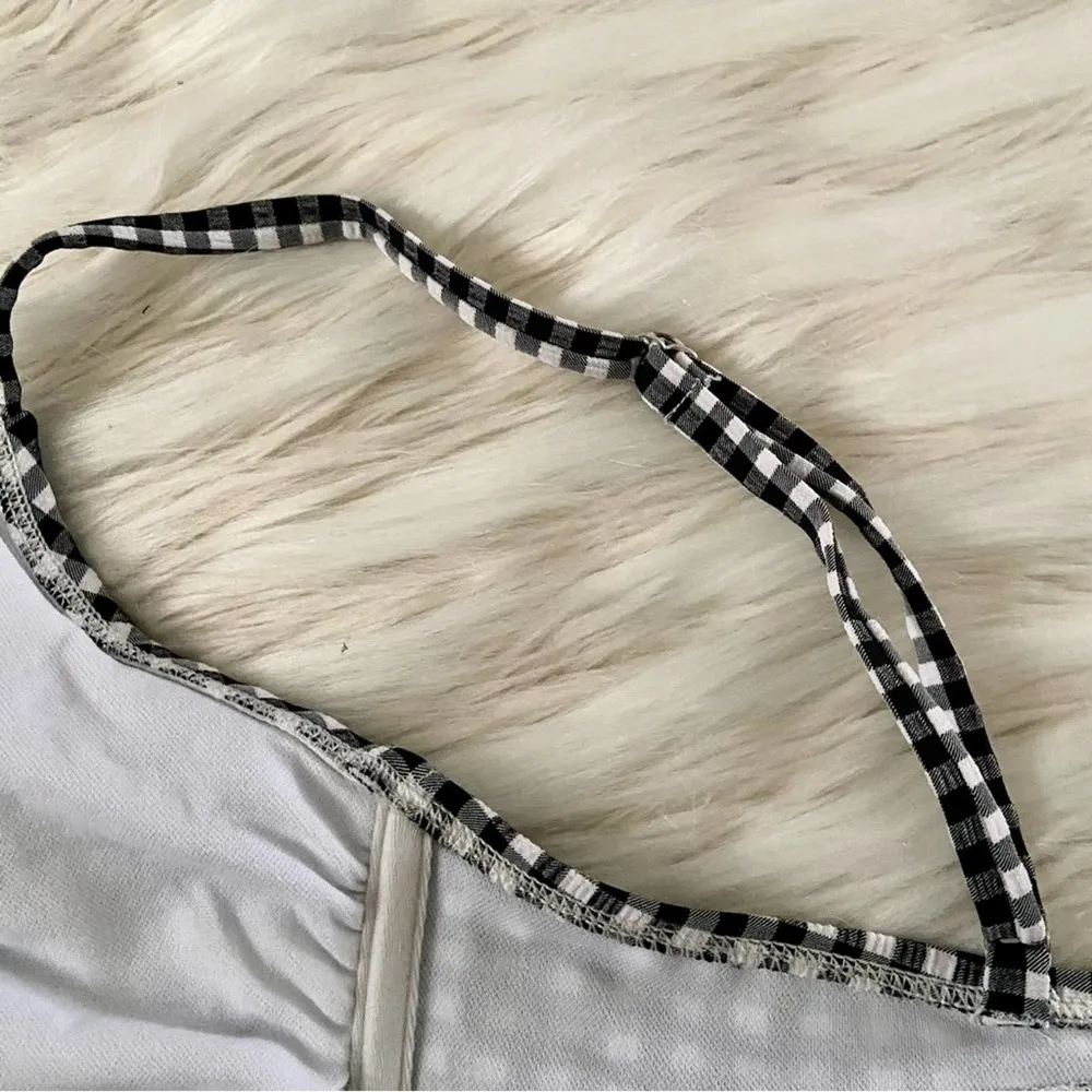 Xhilaration Black White Gingham Tank bikini Top Sz L - Image 15