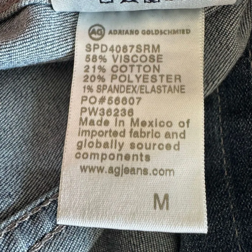 AG Adriano Goldschmied Classic Dark Blue  Stretchy Jeans Denim Jacket SZ S#2524 - Image 11